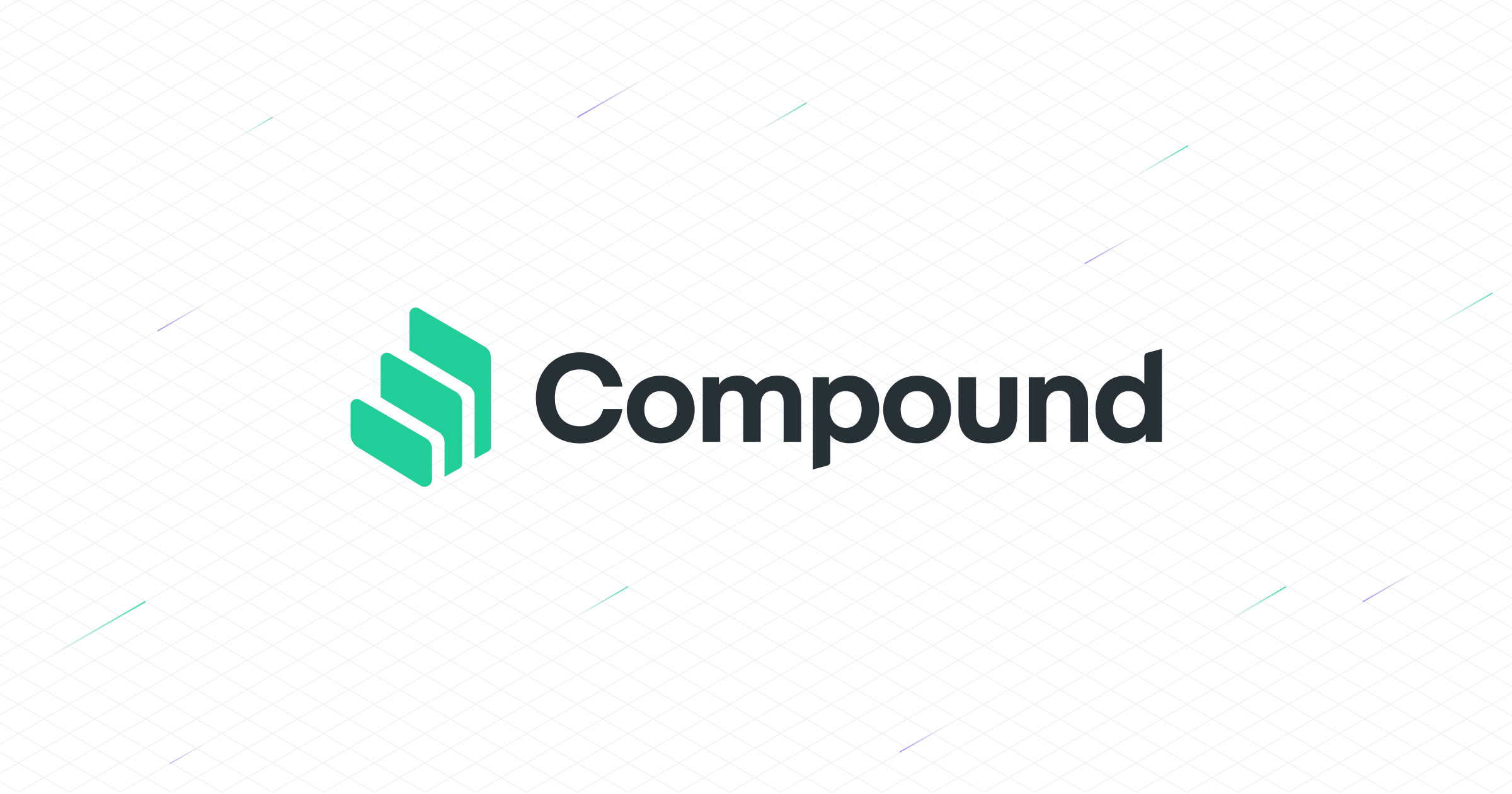 Compound logo and black text on a white background